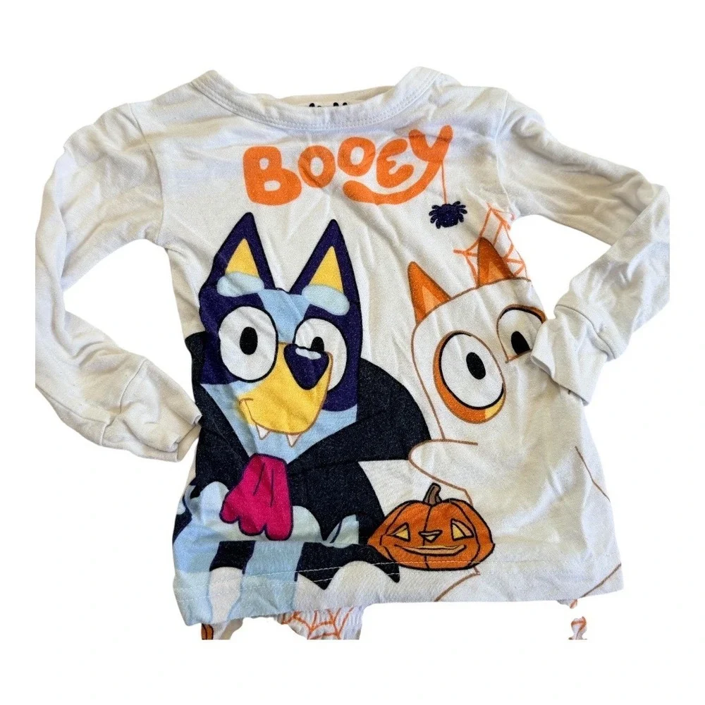Bluey Sweatshirts and Halloween Pajamas Lot Size 18M Toddler Boys Green White
